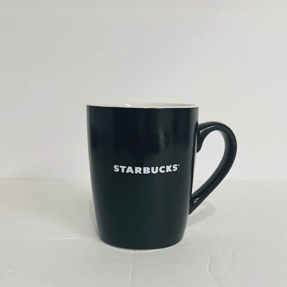 Starbucks 2020 Black With Floral Etched Design Mug   10 oz
